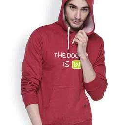 Campus Sutra Men Printed Hooded Sweatshirt image 1