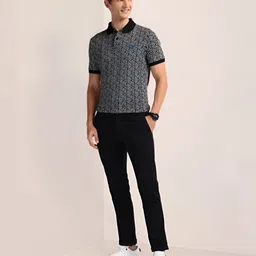 U.S. Polo Assn. Men Floral Printed Polo Collar Cotton Slim Fit T-Shirt image 3