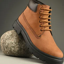 Roadster Men Tan Synthetic Suede Lace-Up Boots-picture-14