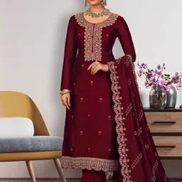 Stylee LIFESTYLE Embroidered Dress Material-image-37