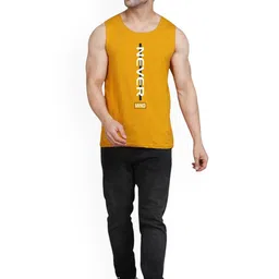 SLOWLORIS Pack Of 2 Printed Scoop Neck Gym Vests VSL26 CMB(CHS BLACK)(NVR MUSTARD) image 4