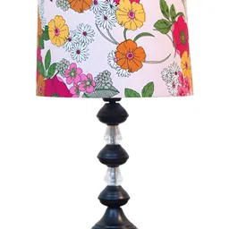 Decorcity White & Pink Printed Frusturical Shaped Table Lamp with Bulb image 5