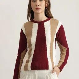 Iconic Womens Colourblocked knitted Pullover-image-14
