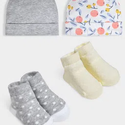 MiArcus Ankle Length Solid & Printed Socks & Cap Set Pack of 2-picture-57