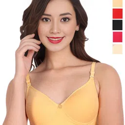 Liigne Women Solid Full Coverage Everyday Non Padded Bra (Pack Of 6)-picture-35