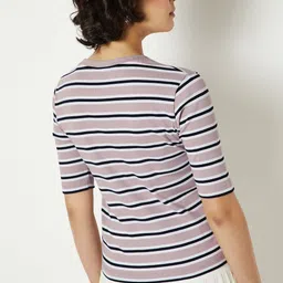 max Striped Round Neck Short Sleeves T-shirt image 5