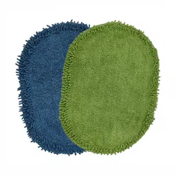 Aura Green and Blue Set Of 2 Self Design Cotton Anti-Skid Doormats-image-24