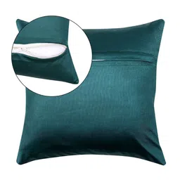 BLUEDOT Blue & Off White Floral Velvet 5 Pieces Square Cushion Covers-16 inch x 16 inch image 5