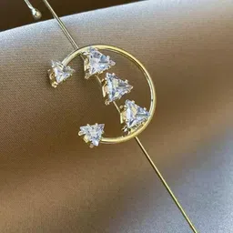 Vembley Gold-Plated Alloy Cubic Zirconia Ear Cuff image 3