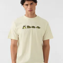 The Souled Store Men Graphic Printed Round Neck Cotton Relaxed Fit T-shirt-image-41