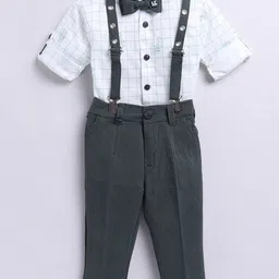 Little Collars Boys Checked Clothing Set with Suspenders-picture-37