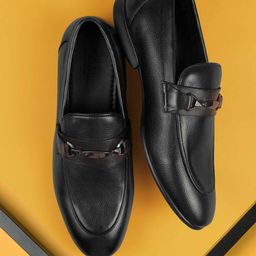 Mochi Men Textured Leather Formal Loafers-picture-32