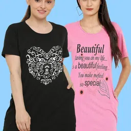 DDASPRATION Women 2 Printed Pockets T-shirt-picture-13