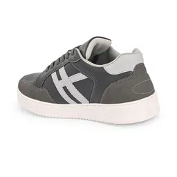 Roadster Men Grey PU Sneakers Casual Shoes image 5