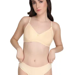 Liigne Pack Of 5 Padded Non-Wired Pure Cotton Everyday Bra Panty Lingerie Set image 3