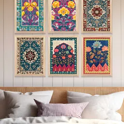 Kotart Brown & Yellow 6 and more Piece Wood Floral and Botanical Wall Paintings image 5