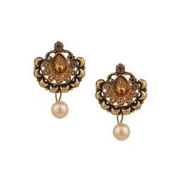 ANIKAS CREATION Gold-Plated American Diamond Stone-Studded Jewellery Set image 2