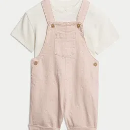 Marks & Spencer Infant Girls Dungaree With T-Shirt-picture-18