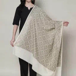MUFFLY Floral Embroidered Pure Wool Shawl-picture-29