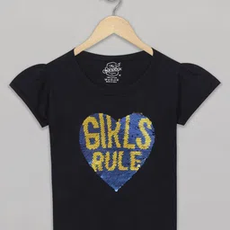 The Sandbox Clothing Co. Girls Typography Printed Applique T-shirt-picture-24