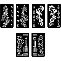 VOORKOMS Mehndi Stencil Sticker Designs with Detailed Floral & Leaf image 2