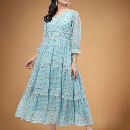 Moda Rapido Floral Print Applique Fit & Flare Dress-picture-18