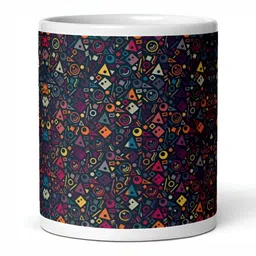 Mr UVD White & Black Geometric Printed Ceramic Glossy Mug-350ml-picture-40