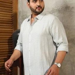 Instafab Plus Geometric Textured Comfort Relaxed Fit Shirt image 3