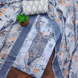 Rangtulika Ethnics Motifs Printed Unstitched Dress Material-picture-3