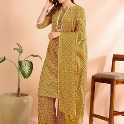 SZN Women Printed Regular Kurta with Trousers & With Dupatta-picture-34