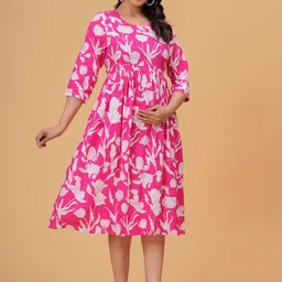 TANISHA Floral Print Maternity A-Line Dress image 3