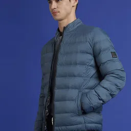 Pepe Jeans Men Mock Collar Solid Casual Bomber Jacket image 2