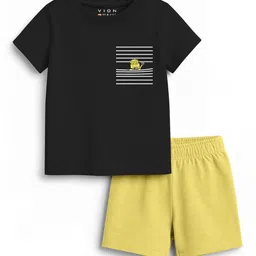 VION Boys Pack Of 3 Printed Short Sleeves T-shirts With Shorts image 5