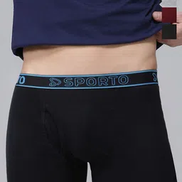 MACHO Pack Of 3 Super Combed Cotton Mid-Rise Short Trunks-image-74