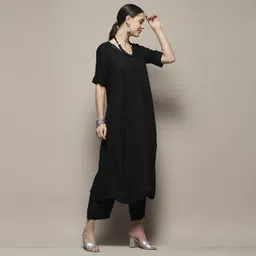 biba Women Asymmetric Suits Solid Suit image 3