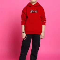 WEARDUDS Printed Hooded Neck Sweatshirt & Trousers Clothing Set-picture-55