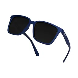 Dervin Unisex Black Lens & Blue Square Sunglasses with image 2