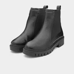 ADORLY Women Black Synthetic Casual Block-Heeled Chelsea Boots-image-12