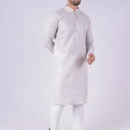 AURIK Men Ethnic Motifs Printed Kurta with Trouser image 3
