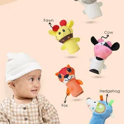 Baby Moo Set of 4 Cotton Filled Water Resistant Puppet Soft Toys and Dolls image 4