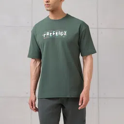 Technosport Men Typography Printed Drop-Shoulder Sleeves Anti Static Slim Fit T-shirt-image-4