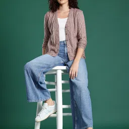 Cayman Cable Knit V-Neck Button-Down Cardigan image 3