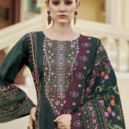 DRAVINAM Trends Embroidered Pure Cotton Unstitched Dress Material image 3