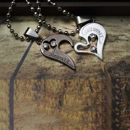 J.S ENTERPRISES Unisex Set of 2 Heart Shaped Pendants with Chains-picture-22