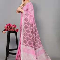 NEGRONI Ethnic Motifs Printed Saree with Zari Woven Design Border image 2