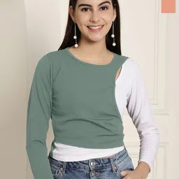 Tromko Pack of 2 Casual Regular Sleeves Solid Women Multicolor Top-picture-19