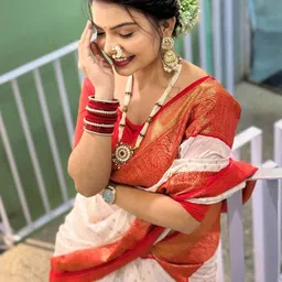 oxalis Floral Art Silk Banarasi Saree image 5