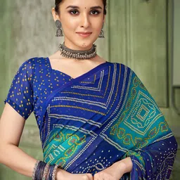 Mitera Bandhani Printed Pure Chiffon Bandhani Saree image 4