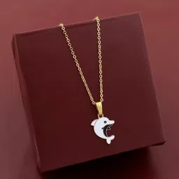 SZN Set Of 2 Stainless Steel Gold-Plated Enamelled Minimal Necklaces image 5