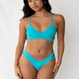 LUXESTYLE V- Neck Swim Bikini Set image 3